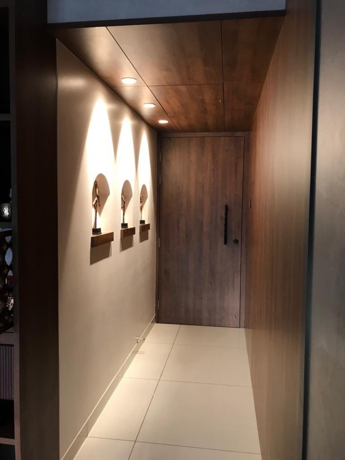 Warm wood hallway detail