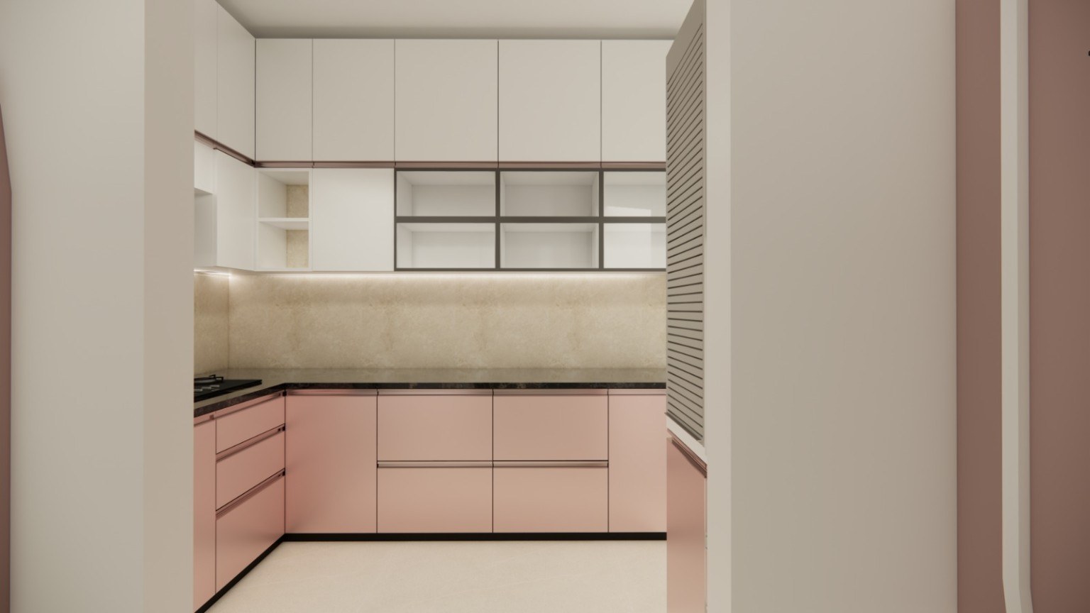 Blush kitchen view